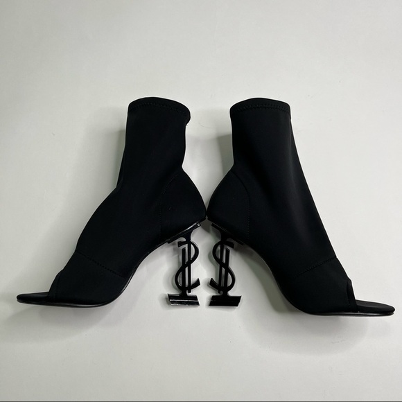 CAPE ROBBIN Infinite All The Riches Cash Money Sign Heel Open Toe Stretchy Boots - Picture 5 of 13